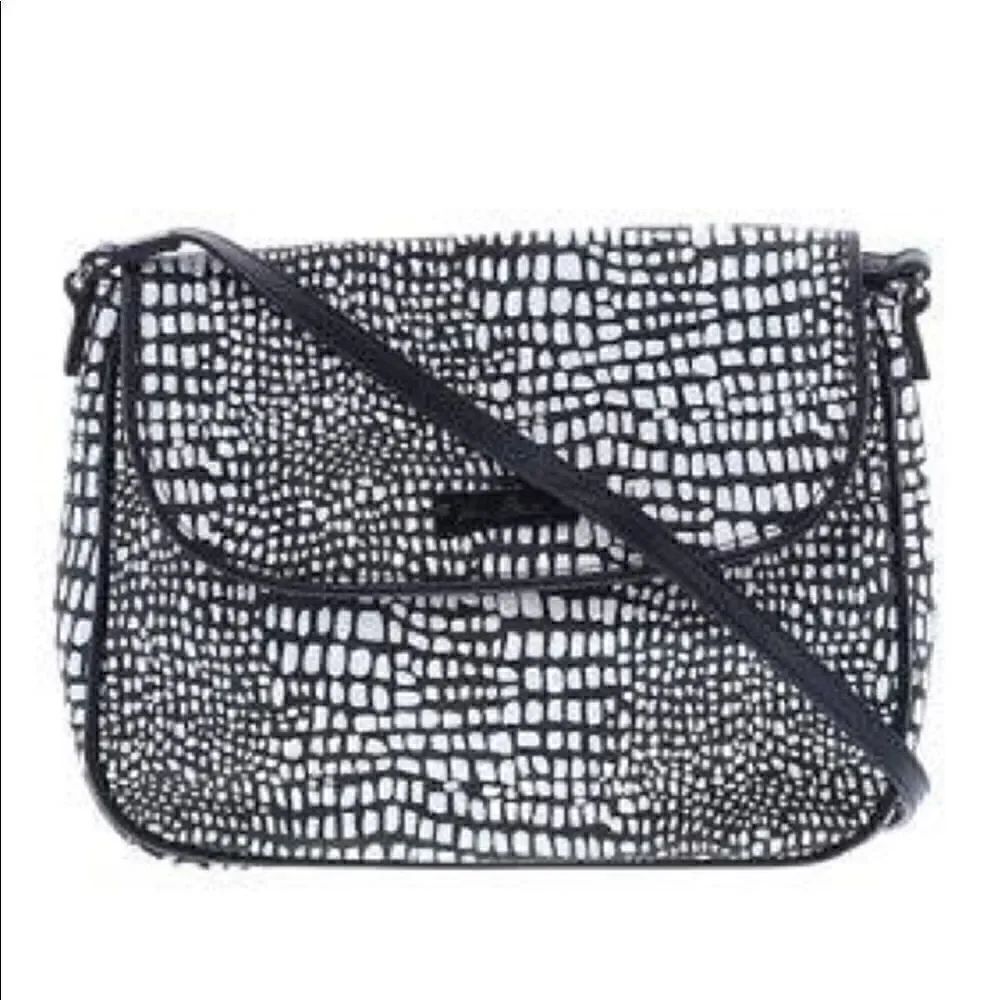 Vera Bradley Coated Canvas Camocat Black and White Crossbody Purse